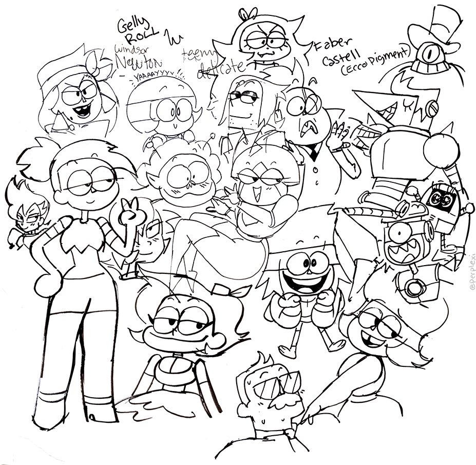 was testing out some new pens and drew the whole gang (well most of em)😚🤘 #okkoletsbeheroes
