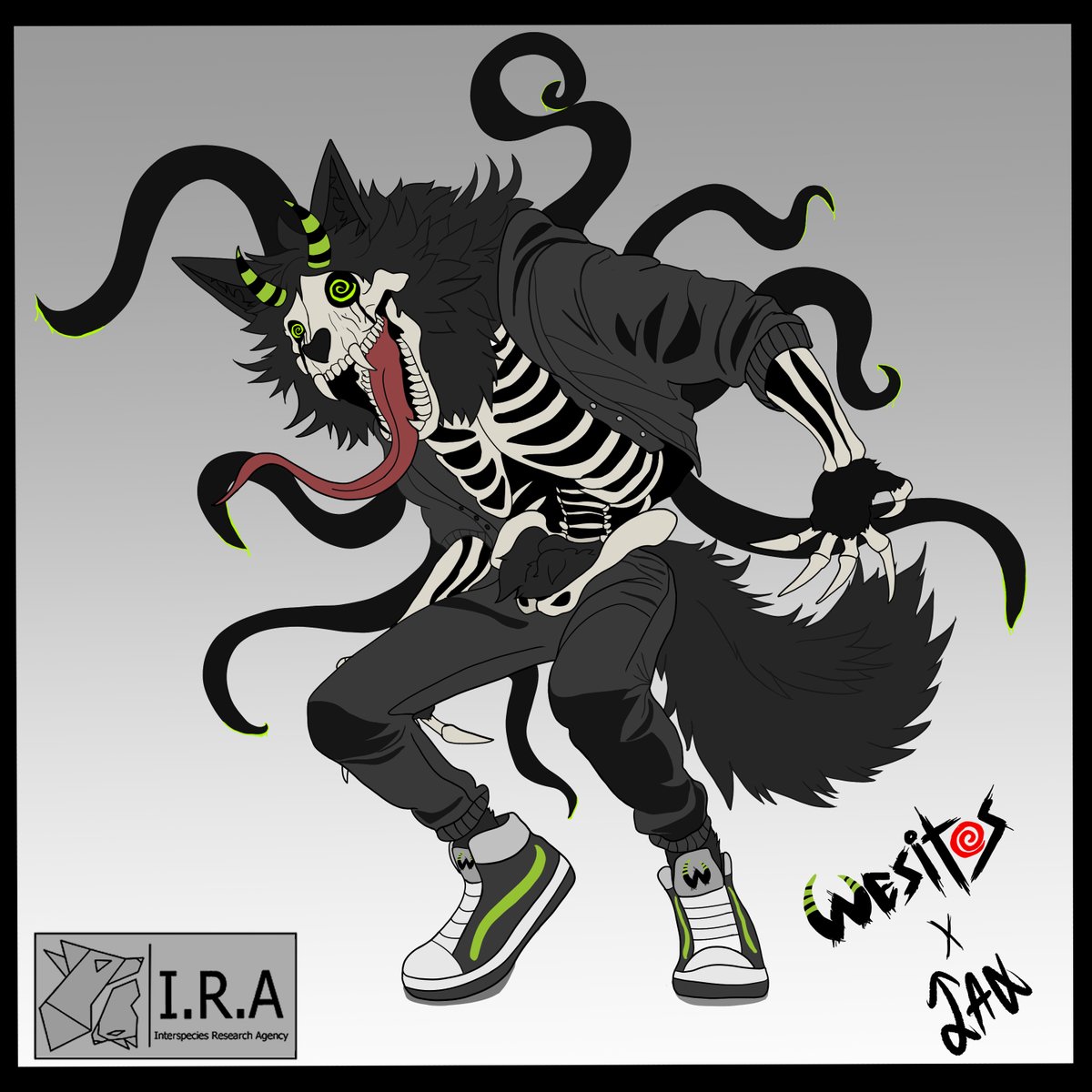 Drawing for <a href="/WesitosW/">WesitosTheAccursed</a> imposing and with 💚💚💚
#furry #furryart #art