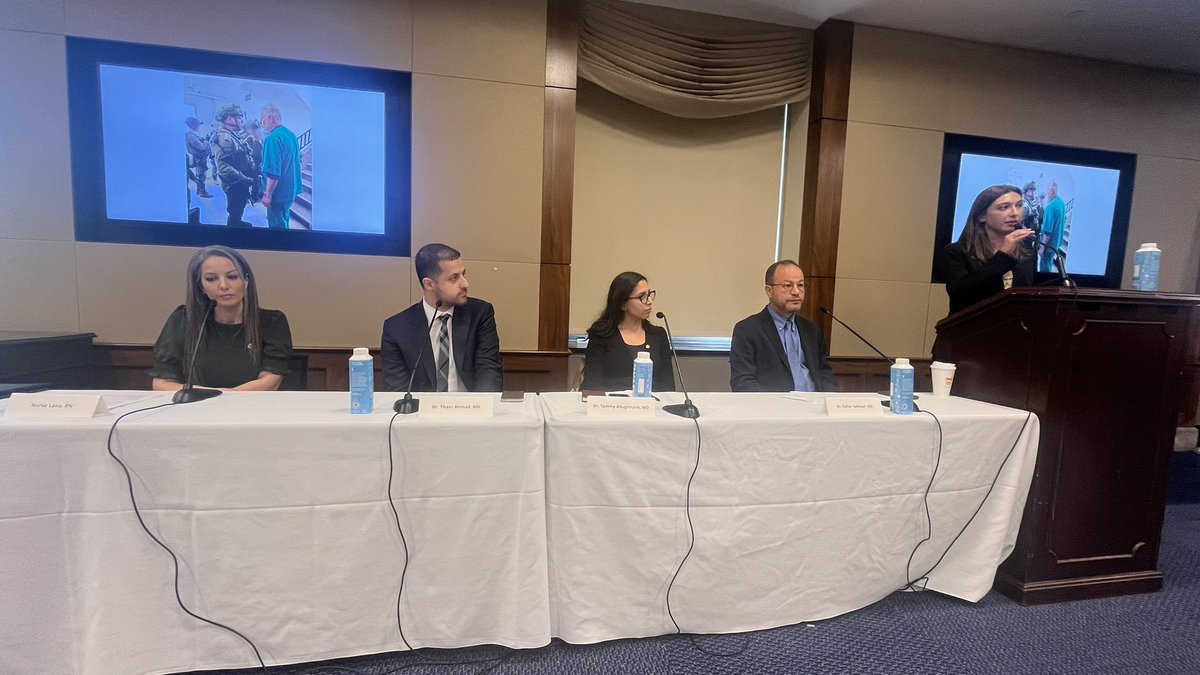 citizens4just's tweet photo. Today #CJP and @MedGlobalOrg hosted a Hill briefing for Congressional staffers and journalists to hear first hand experience from returning health care workers as they addressed the strained health care system in #gaza amidst the escalating humanitarian crisis. https://t.co/AHcEmcKaMo