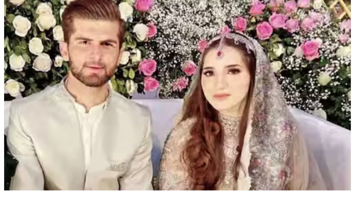 Pakistani cricketers with their wives 
1- Ansha Afridi, daughter of former captain Shahid Afridi, married Shaheen Afridi in 2023 after studying medical science in the UK.
👇