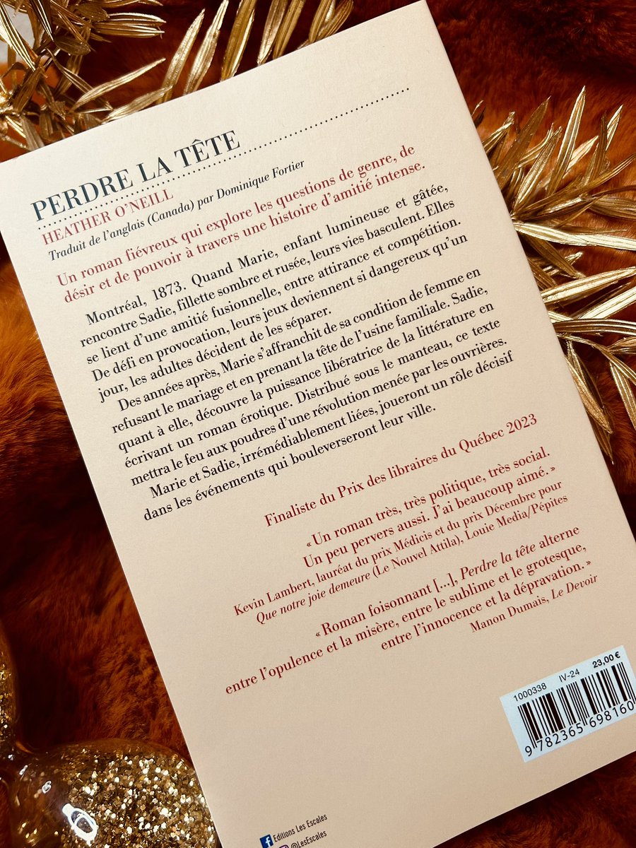 Coucou,

Voici mon retour sur « Perdre la tête » de Heather O’Neill

Un roman historique autour de deux femmes intrigantes, surprenantes, intelligentes mais aussi insouciantes et dangereuses.

Belle journée 

…smesenvieslemondedemarie.blogspot.com/2024/05/perdre…