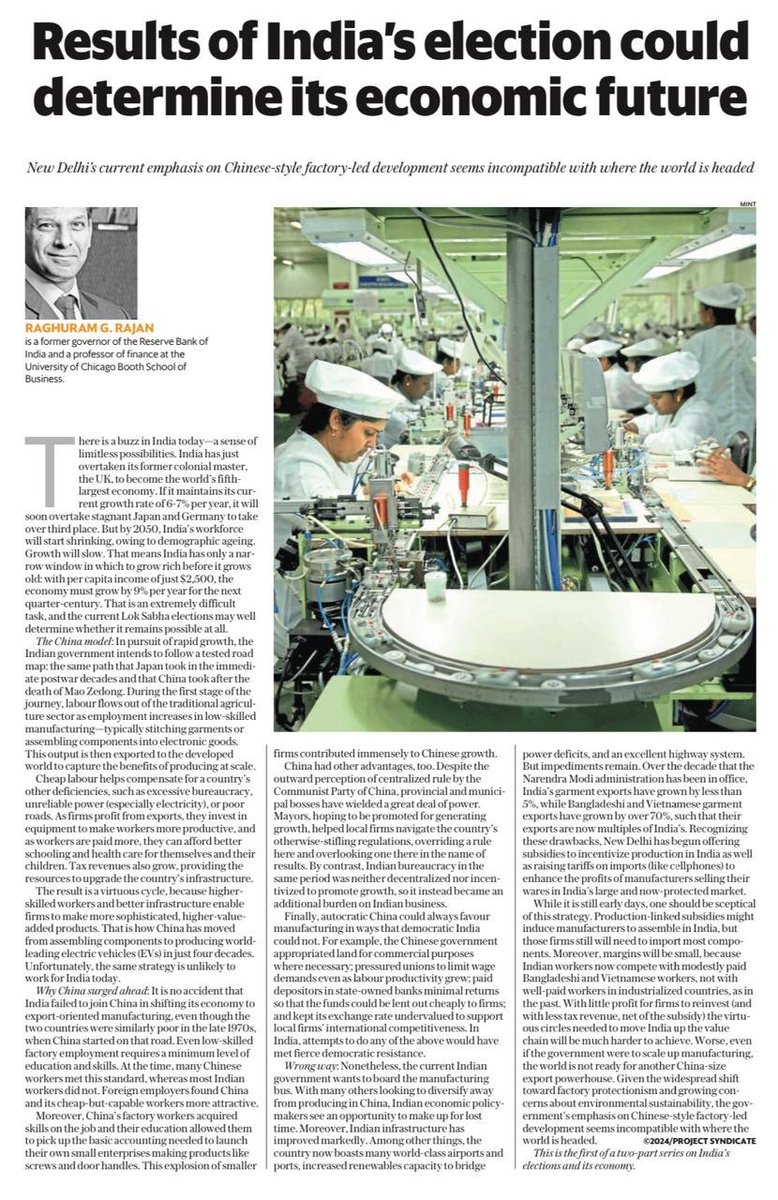 Over the decade that the Modi administration has been in office, India’s garment exports – the iconic bootstrapping good – have grown by less than 5%, while Bangladeshi and Vietnamese garment exports have grown by over 70%, such that their exports are now multiples of India’s.