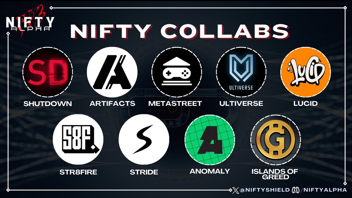 At Nifty Alpha, collabs are incredibly important, not just for us but especially for the community. It's a bit quieter during this period, but that doesn't mean we're not working hard to secure the best collabs. 👊

Here's an overview of our key projects from the past month! 🔥