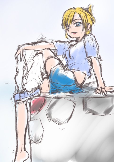 今日のお昼のラクガキはルーズソックス脱ぎかけてる楓華です #うちの子 