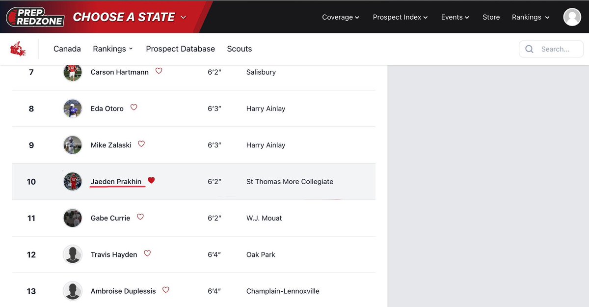 Honoured to be ranked # 10 D-Lineman in Canada. Thank you  @PRZCaleb <a href="/przcanada/">Prep Redzone Canada</a>