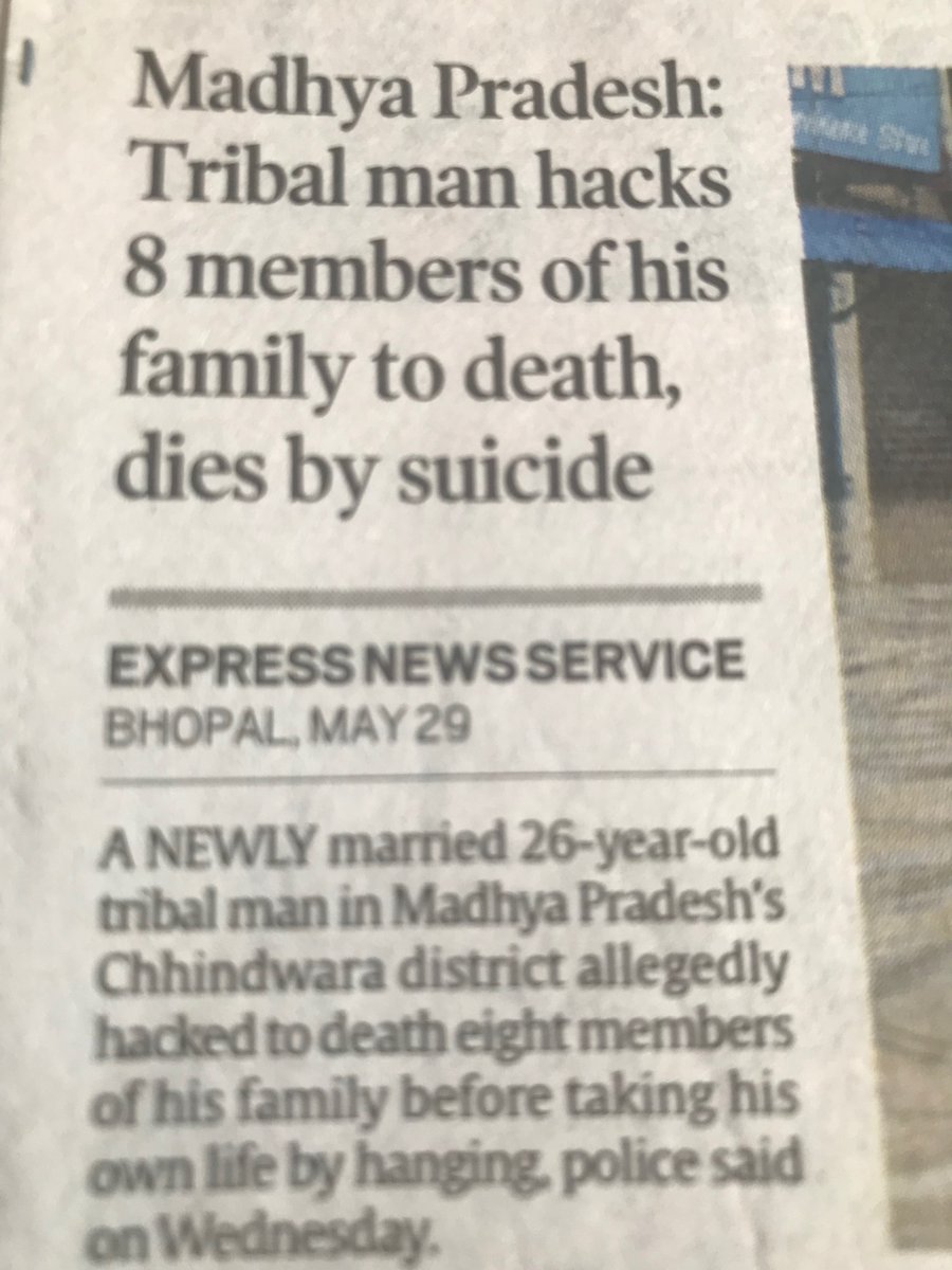 what is the pertinence of ‘tribal’ in this headline? he was under treatment for a mental health issue. and why don’t we get to read ‘son of bania businessman mows down two in his 2-crore porsche’