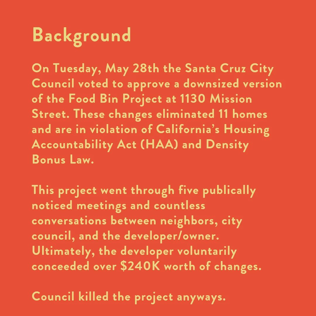 SantaCruzYIMBY's tweet image. Santa Cruz is not above the law and must be held accountable. Denying housing during a housing crisis is not acceptable.