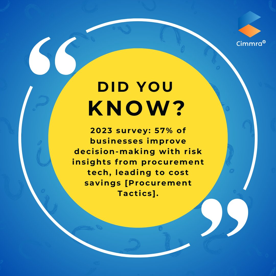 Did you know? 🌟

57% of businesses improve decision-making and save costs with procurement tech insights. 📉💼

#Cimmra #Procurement #BusinessInsights #CostSavings #DecisionMaking #ProcurementTech #BusinessGrowth #RiskManagement #TechInBusiness #Efficiency #DidYouKnow