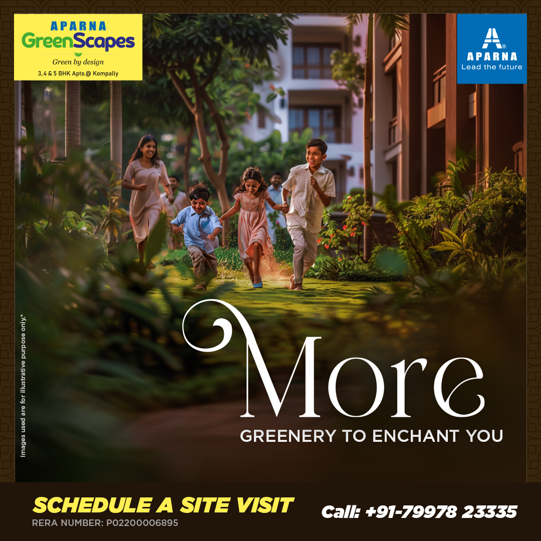 AparnaGroup's tweet image. Aparna Greenscapes boasts abundant greenery, providing a serene and natural environment for you to enjoy.

Know More:
aparnaconstructions.com/project/apartm…

#MoreGreenery #SpaciousApartments #Landscapes #Kompally