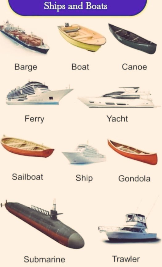 #ships and boats in #English