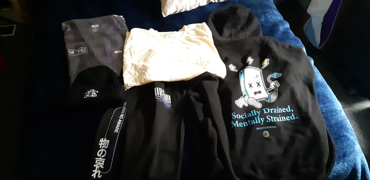 Another good haul from the @DreamClothingHQ mystery bags. Stoked for the Drained hoodie, been needing that design in my life since it came out