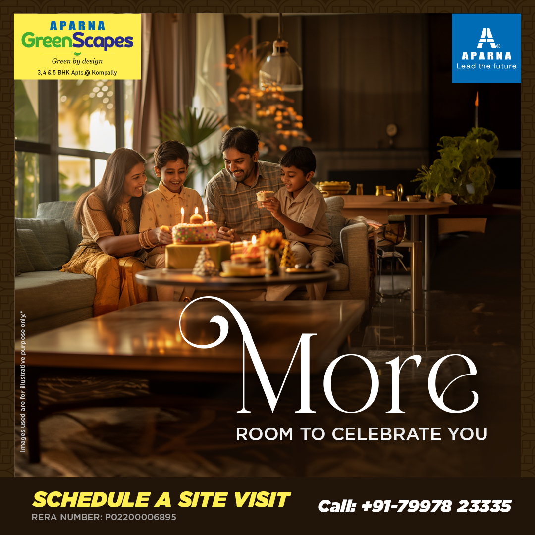 AparnaGroup's tweet image. Aparna Greenscapes offers spacious apartments in Kompally, giving you plenty of room to live comfortably.

Know More:
aparnaconstructions.com/project/apartm…

#MoreRoom #FamilyTime #SpaciousApartments #Kompally