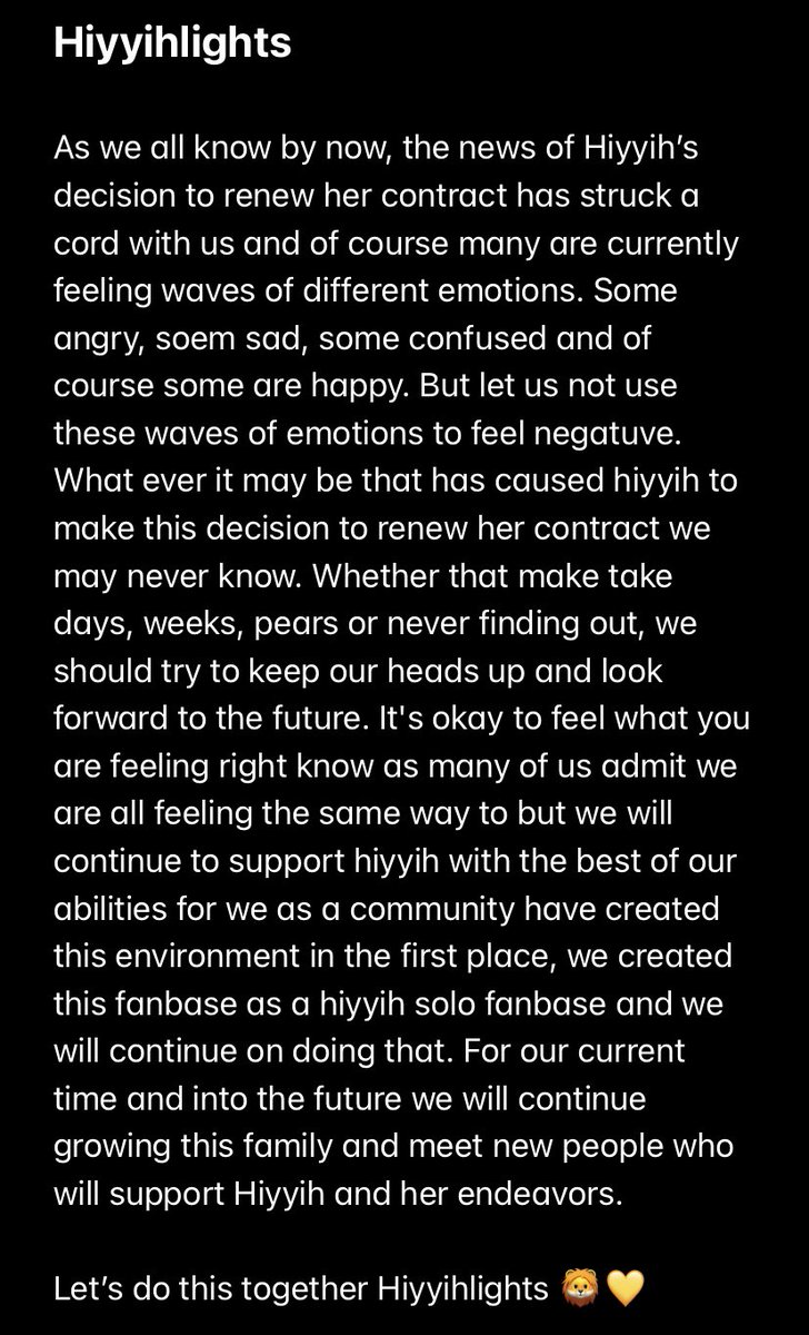 A letter from both 🎀 and 🌸 admin.

To all Hiyyihlights ~