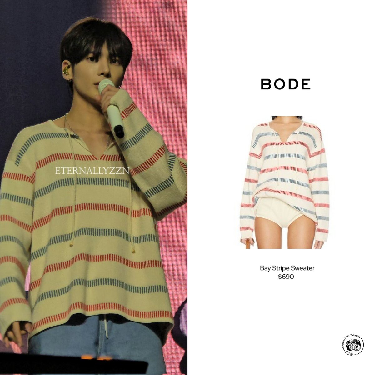 🐿️240530 ｜Atlanta Sound Check 

Top <BODE>
Bay Stripe Sweater

💰$690
#태혀 #TAEHYUN #style_taehyun #taehyunclosete