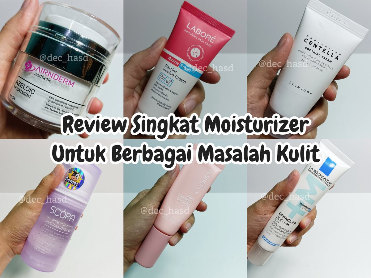 Review moisturizer yang pernah aku cobain buat berbagai masalah kulit✨

Harganya mulai dari 50rban aja~
Save / bookmark🔖 threadnya buat referensi. 

Note : skin type dry - sensitive skin
#racuninskincare