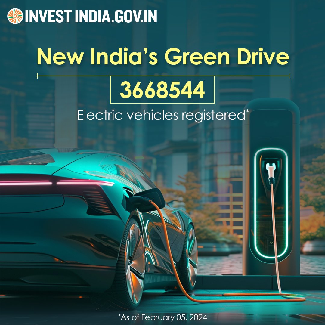 Plug into a sustainable future with #NewIndia, boasting 16348 operational public #EV charging stations, which paves the way for widespread adoption of #electricvehicles across the country. Know more: bit.ly/II-Electric_Mo… #InvestInIndia #GreenFuture @mnreindia