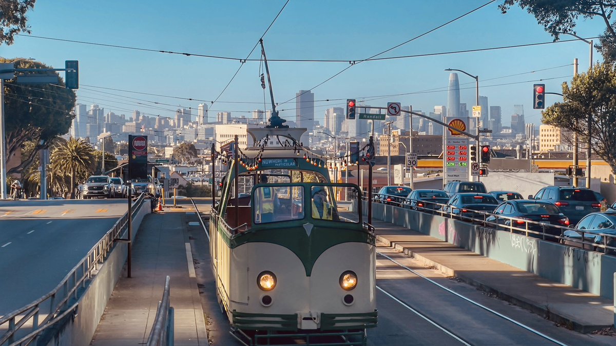 I bring you a few more #vintagerailsummer moments of the @sfmta_muni @boattramsf during burn-in mileage on Wed 5/29 . Look for it out later this summer #sanfrancisco @415urbanadventures @onlyinsf @sanfranciscothecity @secret_sanfrancisco