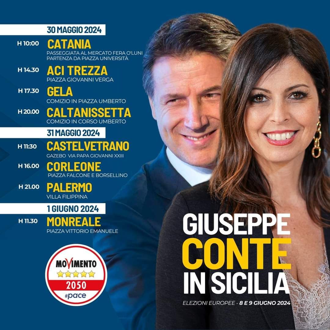 Ci sarò anche io insieme al Presidente @GiuseppeConteIT nel suo tour siciliano ⭐️⭐️⭐️⭐️⭐️ 💪🏻 Vi aspettiamo 🚀 @FloridiaBarbara #Sicilia