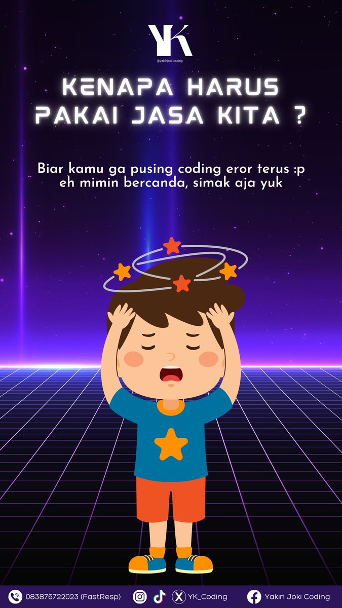 yk_coding's tweet image. Hallo warga X, aku mau infoin nih kalau ada jasa coding amanah dan terpercaya😎 Next inpo ada di bawah yak
#jasajoki #jokicoding #TI #teknologiinformaka #informatila #coding #teknikinformatika #jasa #joki #jokitugas #jokicodingmurah #anakteknik #jokiinformatika #jokiteknik