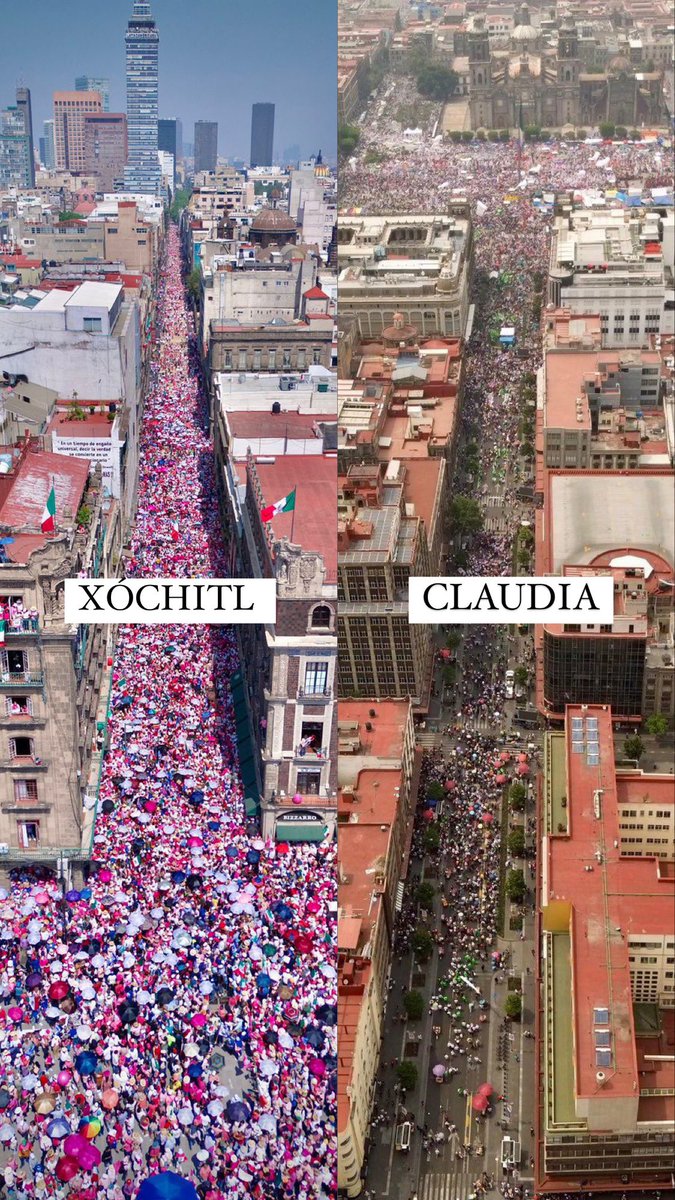 Aquí la abismal diferencia entre el apoyo de los ciudadanos a @XochitlGalvez y @Claudiashein . No cabe duda, vamos a ganar 🤞🏼🩷 #XochitlGálvezPresidenta