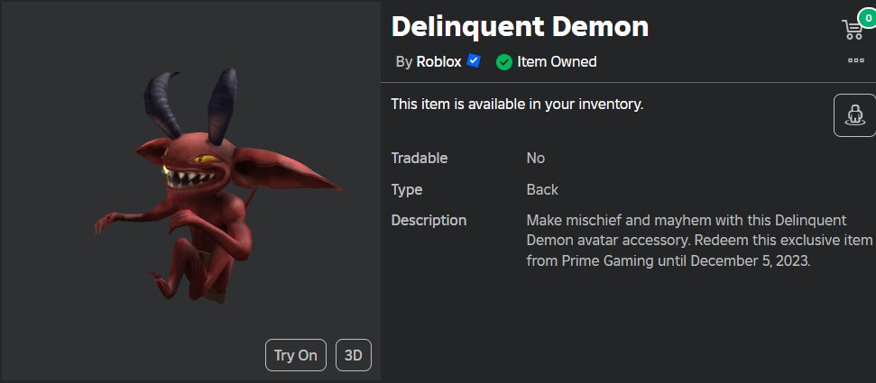 🎉 Delinquent Demon - Code Giveaway 🎉

📘 Rules:
- Must be following me + Like the tweet
- Reply with anything random

⏲️ 3 random winners will be picked tomorrow at 11 PM EST.
#Roblox #robloxgiveaway #robloxgiveaways #RobloxUGC