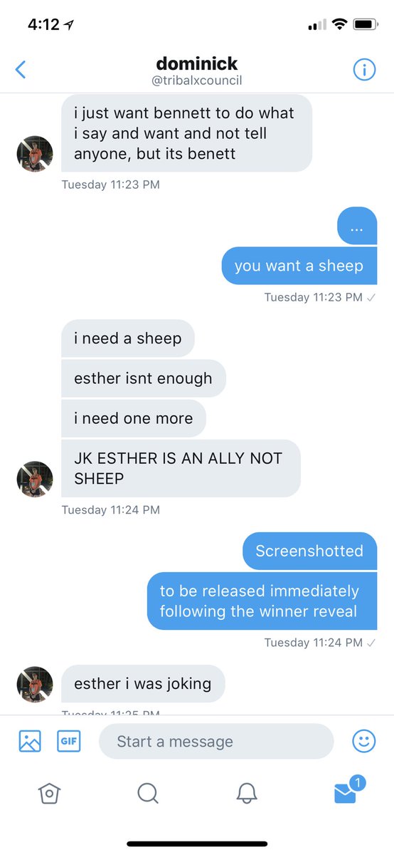 SurvivorIsles's tweet photo. His ability to articulate how his moves would ideally play out and how he could adapt if ideal didn’t become reality was truly fascinating to watch happen in real time in DMs, particularly knowing he was 16 at the time. I’ve also been sitting on this screenshot for 5+ years. https://t.co/O1tMcLfT7m