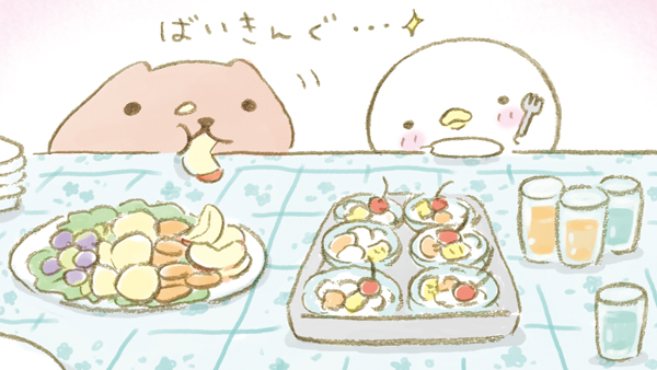 ばいきんぐ…
 
 #バイキングの日 #カピバラさん #なまけものくん 
