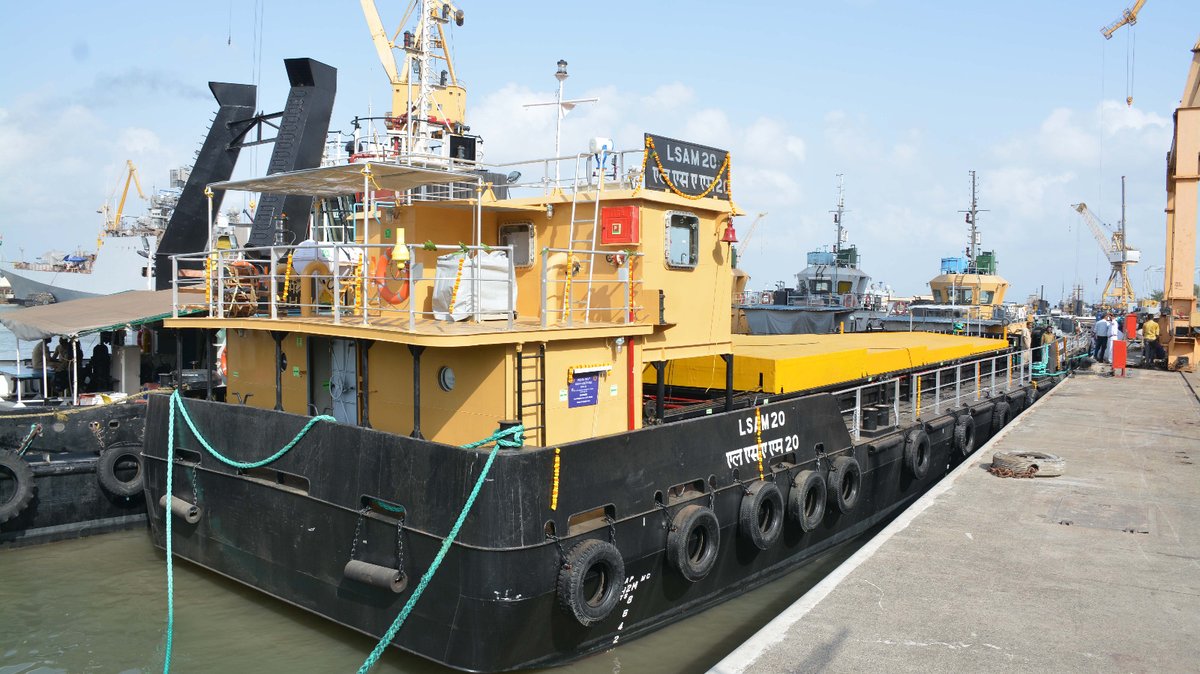 Delivery of ‘Ammunition Cum Torpedo Cum Missile Barge, LSAM 20’, 6th Barge of 11 x ACTCM Barge Project, built by MSME Shipyard, M/s Suryadipta Projects Pvt Ltd, Thane for @indiannavy, was undertaken on 29 May, 2024 at Naval Dockyard, Mumbai for NAD (Karanja) Read here: