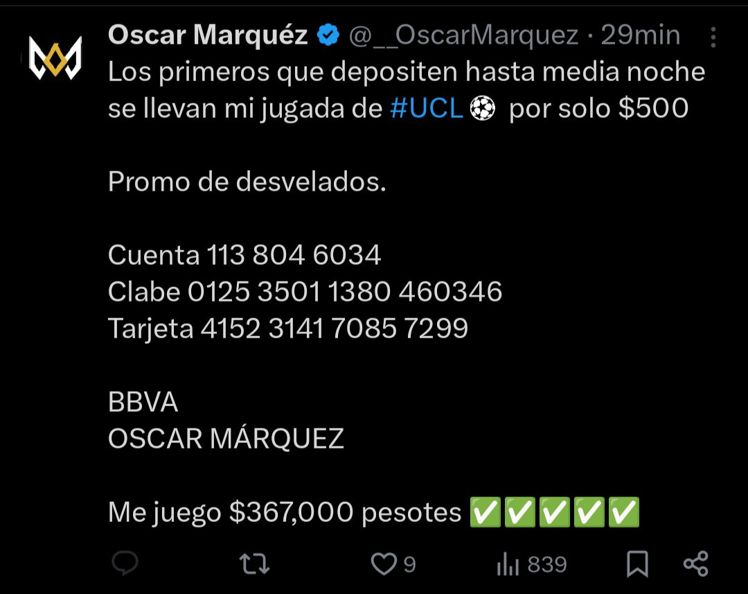 A @__OscarMarquez nunca le dedique un post pero ya estuvo el Compa es una aberración hace bastantes meses, no solamente no suma sino que quiebra Bank en cuestión de horas, para Mayo tardo 8 días y fue un record en sí 😂, solo aparece cuando tiene hambre, no le den 1 solo peso,