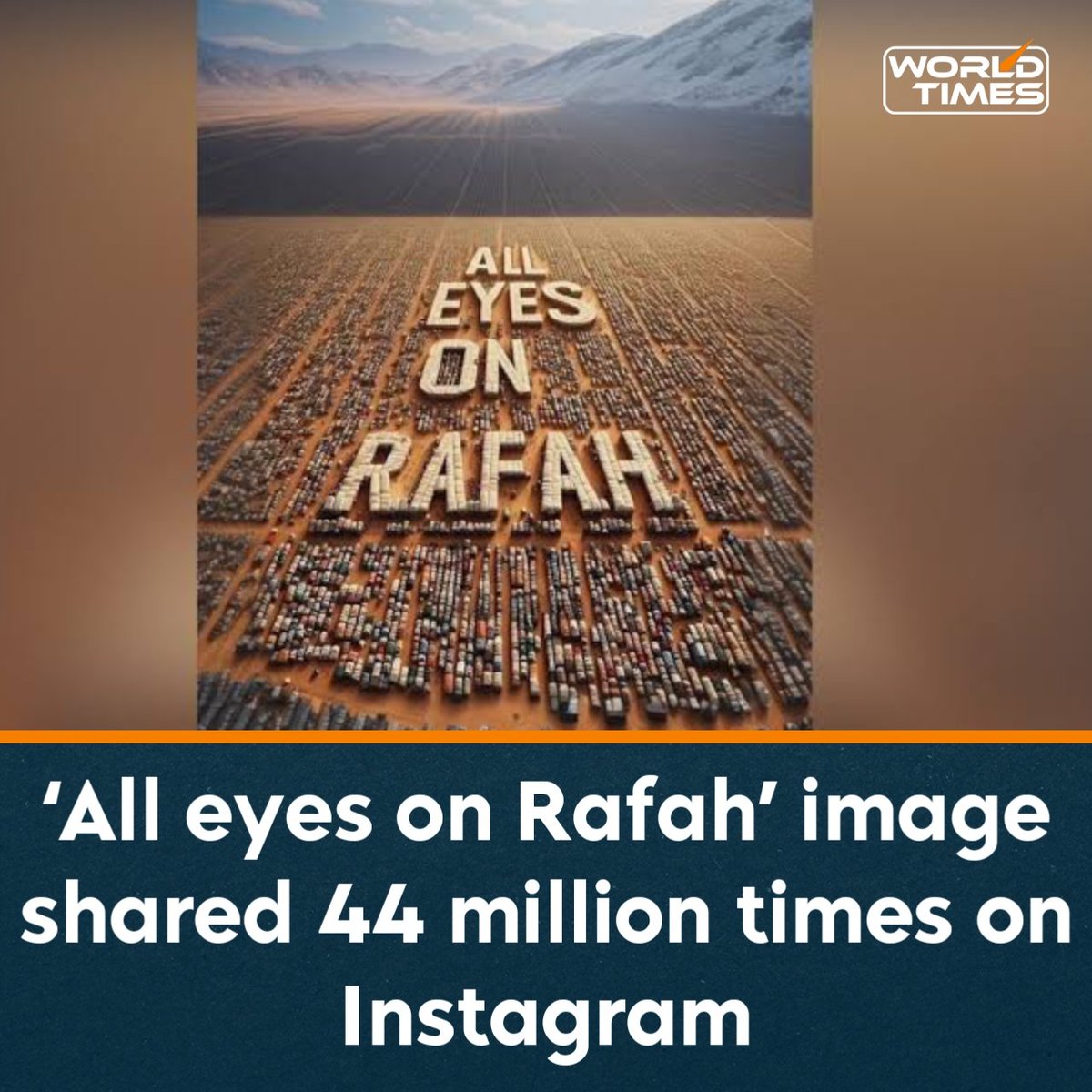 An AI-generated image bearing the words “All eyes on Rafah” has been shared by more than 44 million Instagram accounts since Monday after a deadly Israeli strike at a camp for displaced Palestinians in the Gazan city. #AllEyesOnRafah