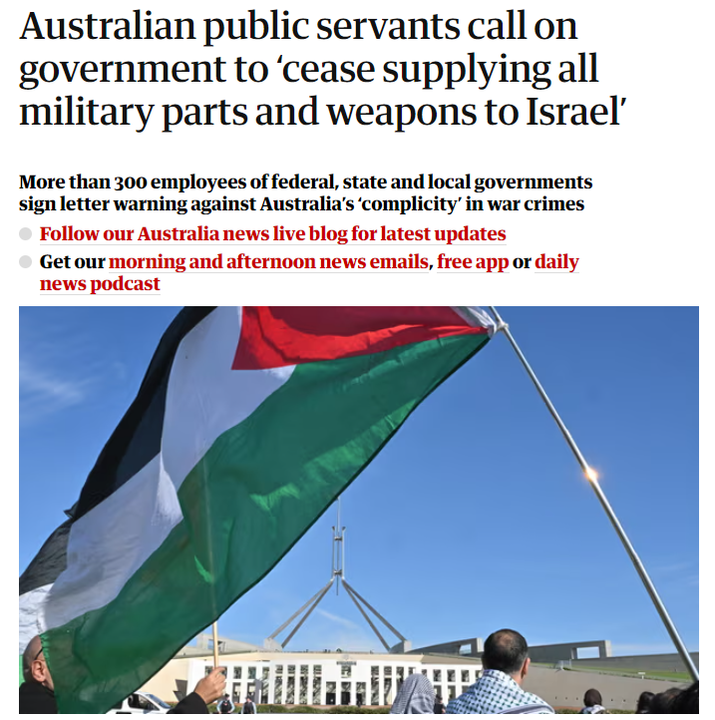 I cannot put into words the bravery of the public servants standing up to the Albanese Government to call for an end to the two-way arms trade.