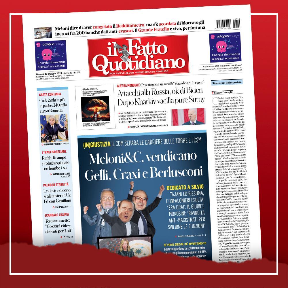 #Meloni &C. vendicano #Gelli, #Craxi e #Berlusconi. Leggi Il Fatto Quotidiano 👉 ilfat.to/primapagina