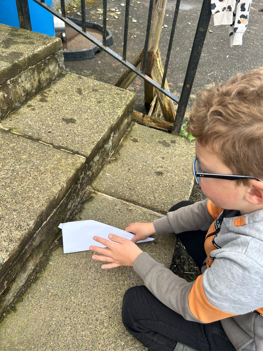 J making paper aeroplanes to share with his friends #playIsTheWay