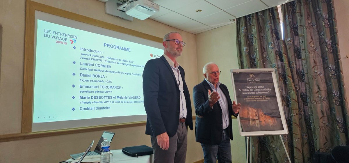 APSTfr's tweet image. Retour en image sur la participation de notre secrétaire Général Emmanuel TOROMANOF aux Rencontres Régionales des EdV à Challes les Eaux 

Cet événement a été une excellente occasion pour l'APST de se connecter avec d'autres professionnels du secteur en région. 
@LesEntDuVoyage
