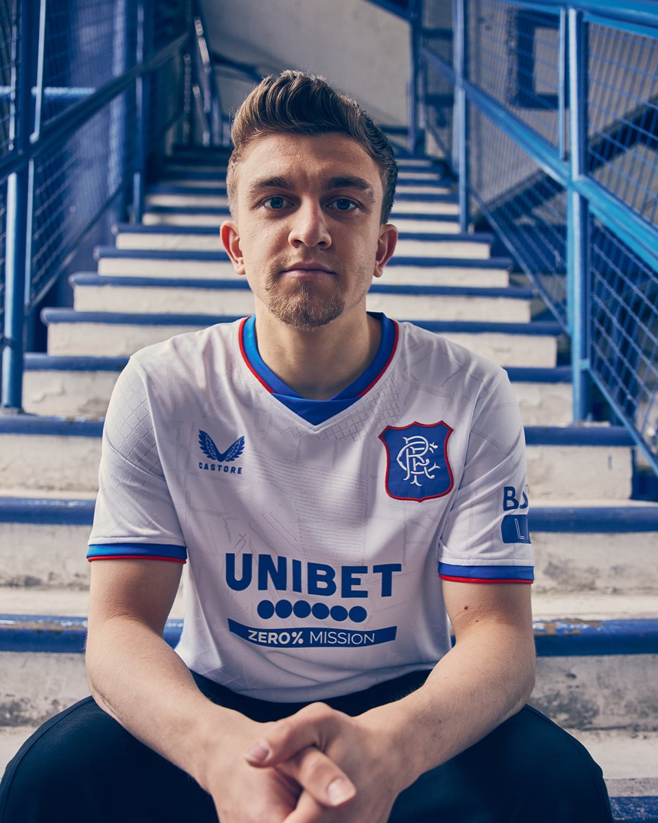 The season 24/25 away kit carries a number of special details inspired by Ibrox stadium 💙 The design of the away kit is a modern celebration of how special the spirit of Ibrox is and the upcoming 125th anniversary of the stadium. rng.rs/Away24-25