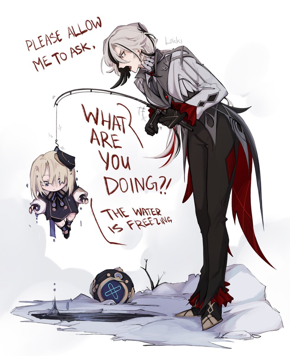 lokk1_png's tweet photo. SORRY NOT SORRY, Arlecchino and Freminet when visiting Snezhnaya be like

#genshinfanart https://t.co/UYoGh1gGdB
