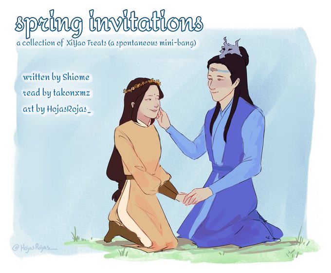 takonxmz's tweet photo. [PODFIC] Spring Invitations
written by Shiome @robotrabbits
art by @hojasrojas_ 
🌼MDZS/CQL
🌼Rating: Gen Audiences
🌼XiYao
🌼Flirting &amp; fluff
🌼Canon compliant

A quiet moment in Koi Tower.

Link below! 🔗⤵️ https://t.co/ALHnZ2ipSD