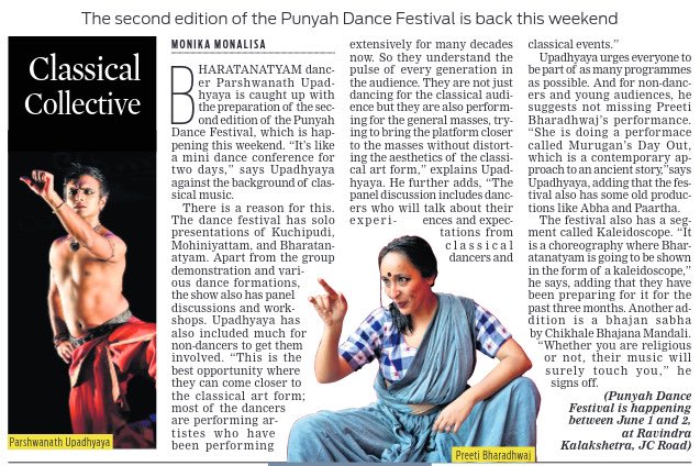 The second edition of the Punyah Dance Festival is back this weekend including solo presentations of Kuchipudi, Mohiniyattam, and Bharatanatyam ✍🏼: @monikkamon @tniefeatures @cloudnirad @santwana99