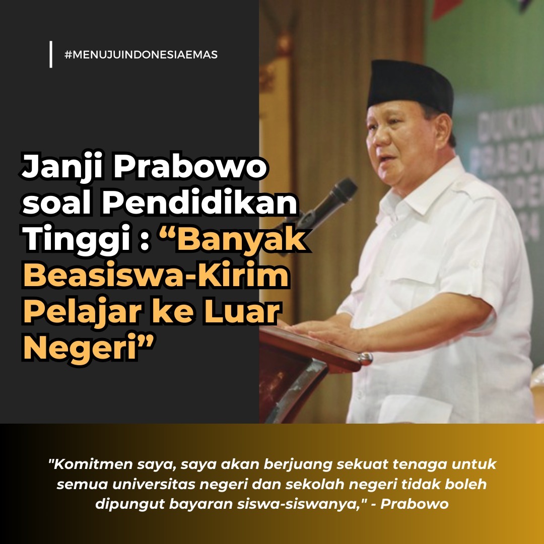 Mari kita dukung dan doa kan agar janji Palsu Prabowo dapat terlaksana dengan lancar sehingga dapat bermanfaat bagi kita sebagai anak Bangsa yang berjuang di dunia pendidikan.
