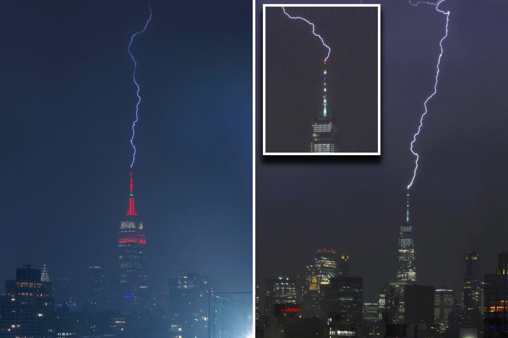 Lightning strikes Empire State Building and One World Trade Center in dramatic pics trib.al/qEUNfmy