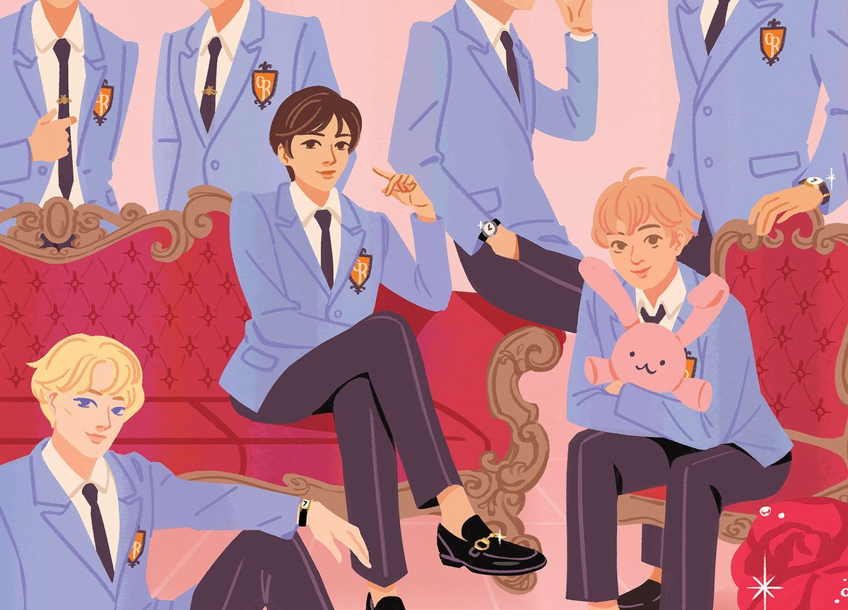 preview of my piece for Beat of my Heart, a shojo poster design anthology! honored to have gotten such a beloved series for this one 🌸🌹