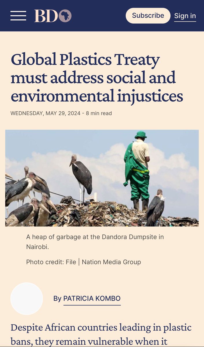 Plastics Harm Human Health & Deny the Rights to a Healthy Environment @patriciakombo @SRtoxics @SREnvironment @LuisVayasEc #PlasticsTreaty #Toxicplastics Read businessdailyafrica.com/bd/opinion-ana…