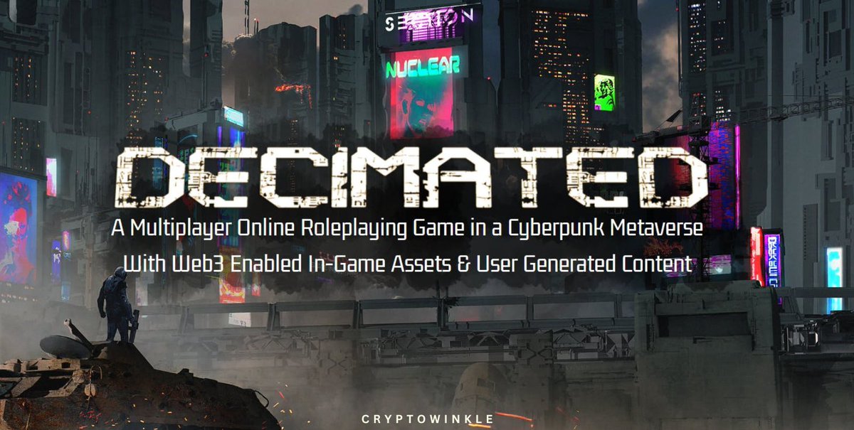 Survive, Scavenge, Conquer in DECIMATED!🎮 The post-apocalyptic cyberpunk world of @decimated_game awaits! Built in Unreal Engine 5 with $DIO on Solana for play-to-earn action! What makes DECIMATED a must-play: 🥷Fight solo or with your crew! ⛏️Scavenge loot & build your