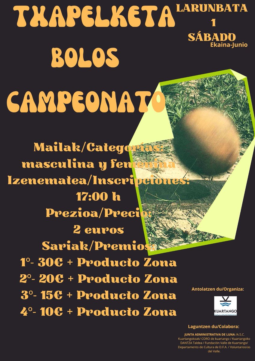 Atención!!! 
Adi egon!!!
Este año la Romería de la Trinidad de Kuartango se celebra en sábado. En concreto este sábado 1 de junio. Acercate a disfrutar del buen ambiente, las numerosas actividades y las tradiciones con más tiempo para celebrar!!!
Anima zaitezte!!