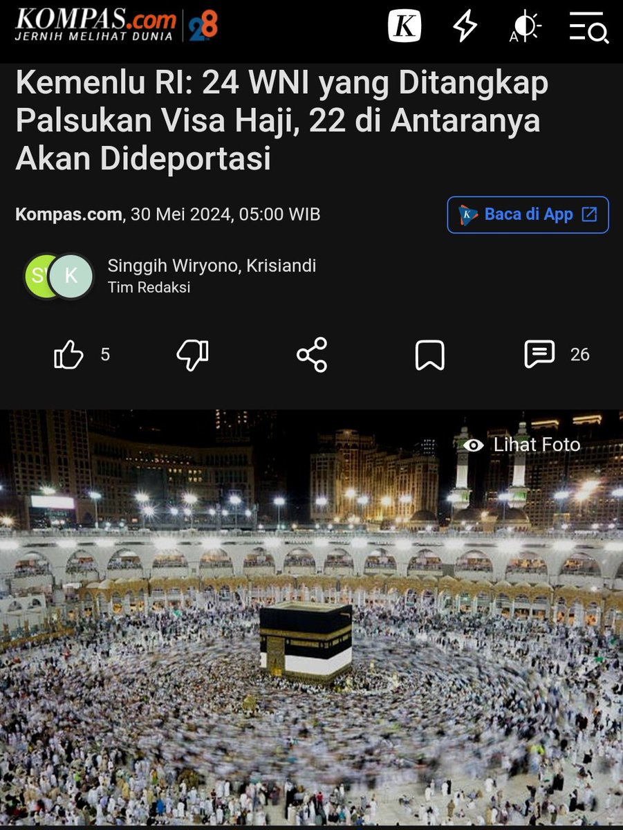 Waspada dan tdk sampai tergiur dan tertipu oleh tawaran berhaji dgn visa ummal (pekerja), ziarah (turis).

Beribadah haji secara non prosedural dgn memaksakan diri menggunakan visa non haji sangat berisiko. #Haji2024 #HajiIndonesia #HajiRamahLansia