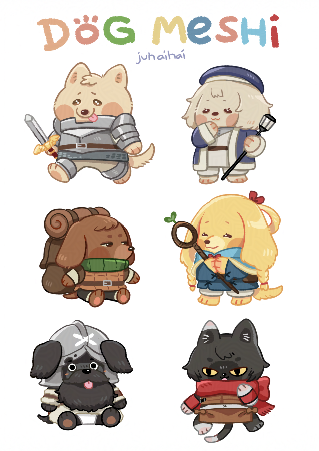 juhaihai's tweet photo. Dog-meshi and cat izutsumi 🐶 will turn these into stickers for cons I'm attending later this year o/
#deliciousindungeon https://t.co/2bOWXkIcDp