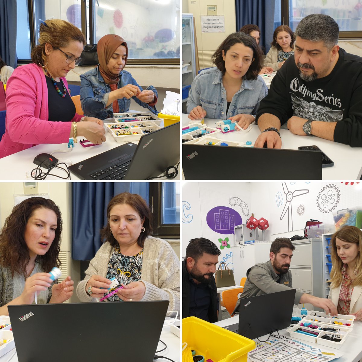 #profdrazizsancarbilsem öğretmenleri için tasarladığımız eğitim programının 5. haftasında, #odtü #biltemm Merkezi personeli Arş. Gör. <a href="/ElcinErbasan/">Elcin Erbasan</a>'ın yürüttüğü atölyede, Scratch tabanlı kodlama blokları ve teknoloji-tasarım becerileri kullanılarak robotik projeler geliştirildi.