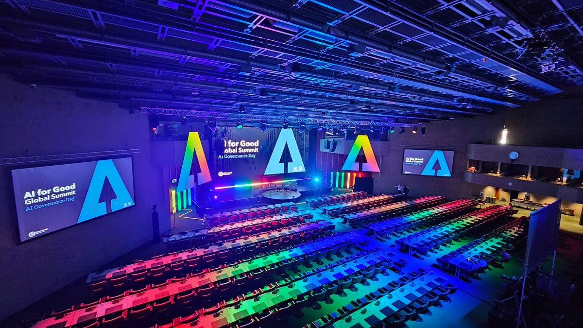 AIforGood's tweet photo. Excitement is in the air as we kick off this year’s @ITU #AIforGood Global Summit in #Geneva, with support from 40+ UN agencies and Switzerland. Whether you're joining us in person or online, welcome to a pivotal gathering of the AI for Good community! https://t.co/gRVwsDG03N
