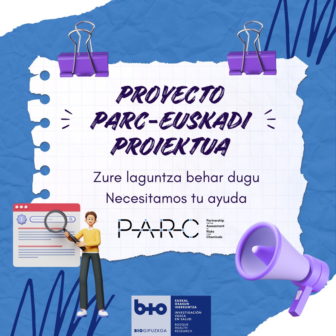 🔷Proyecto PARC-Euskadi. ¡Necesitamos tu ayuda para medir en humanos los niveles de metales, pesticidas y otros contaminantes!

Toda la información e inscripción. 👇

🔗i.mtr.cool/trxxokiptb

#PARCEuskadi