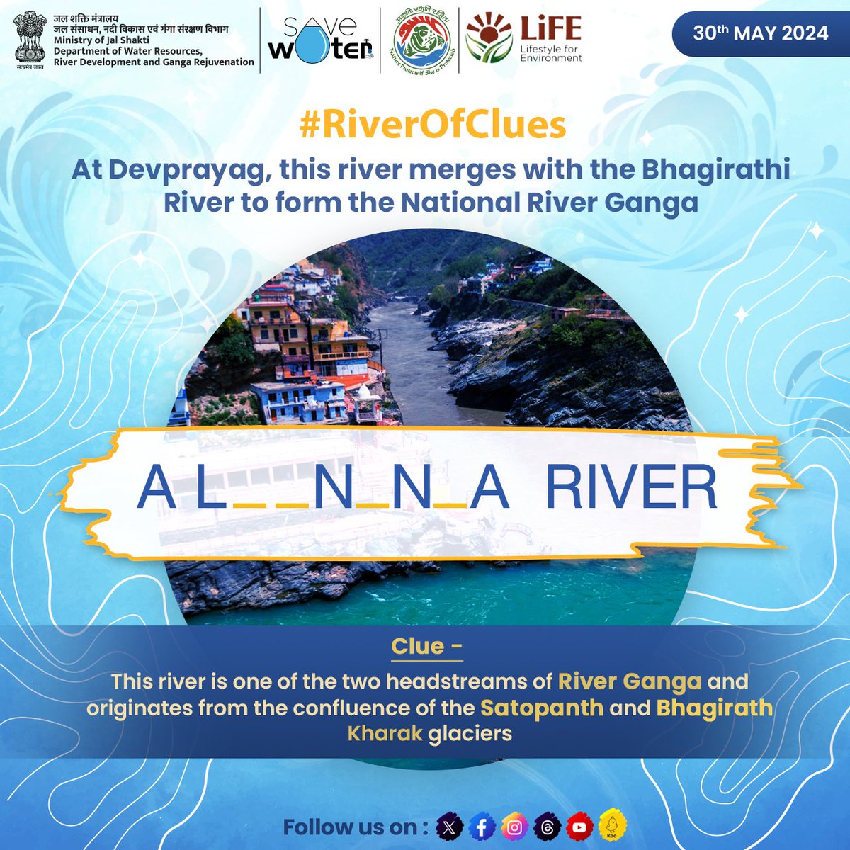 Get ready for #RiverOfClues! We're diving into the remarkable ways @DoWRRDGR_MoJS is revitalizing India's waterways under #NamamiGange. Unravel the hints, uncover the groundbreaking projects, and witness the transformation. Join us on a journey of discovery. #JalShakti #DoWR